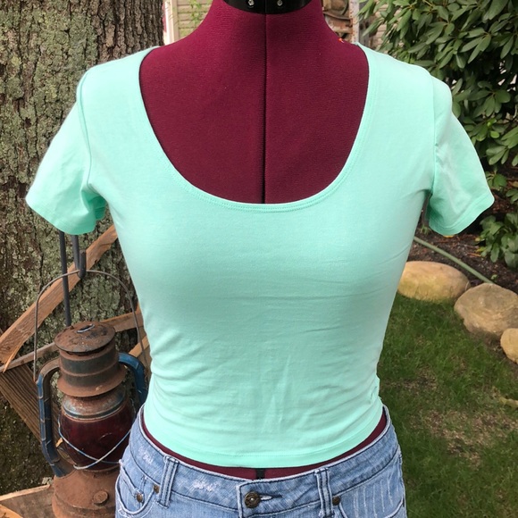 Victoria’s Secret Pink Teal heart crop top - Picture 4 of 8